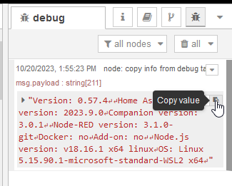 screenshot of debug window